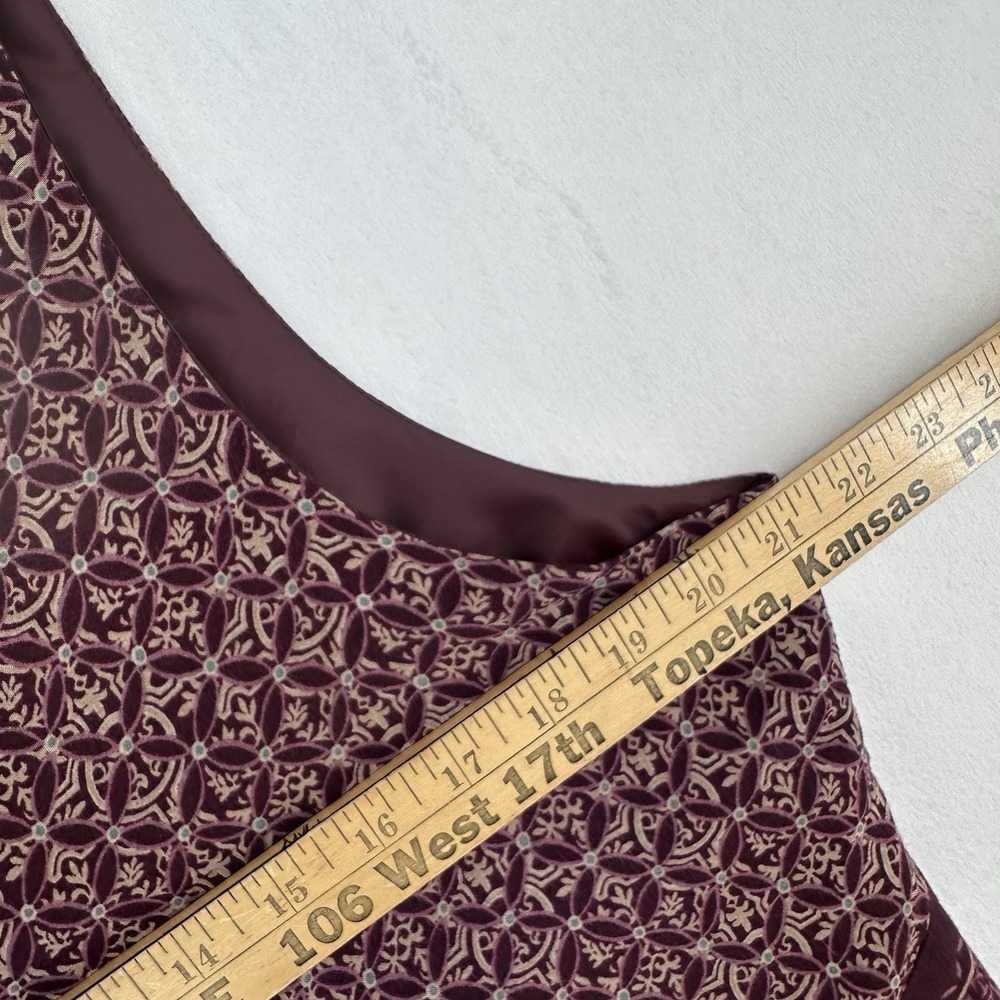 Vintage Jantzen Vest Women's Size Large Maroon Brown Geometric Print Boho 90s - Picture 9 of 10